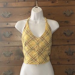 Woman’s Boho Cropped Halter Top Size L By Abercrombie & Fitch Preowned 