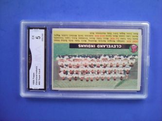 1956 Topps Cleveland Indians team baseball card #85