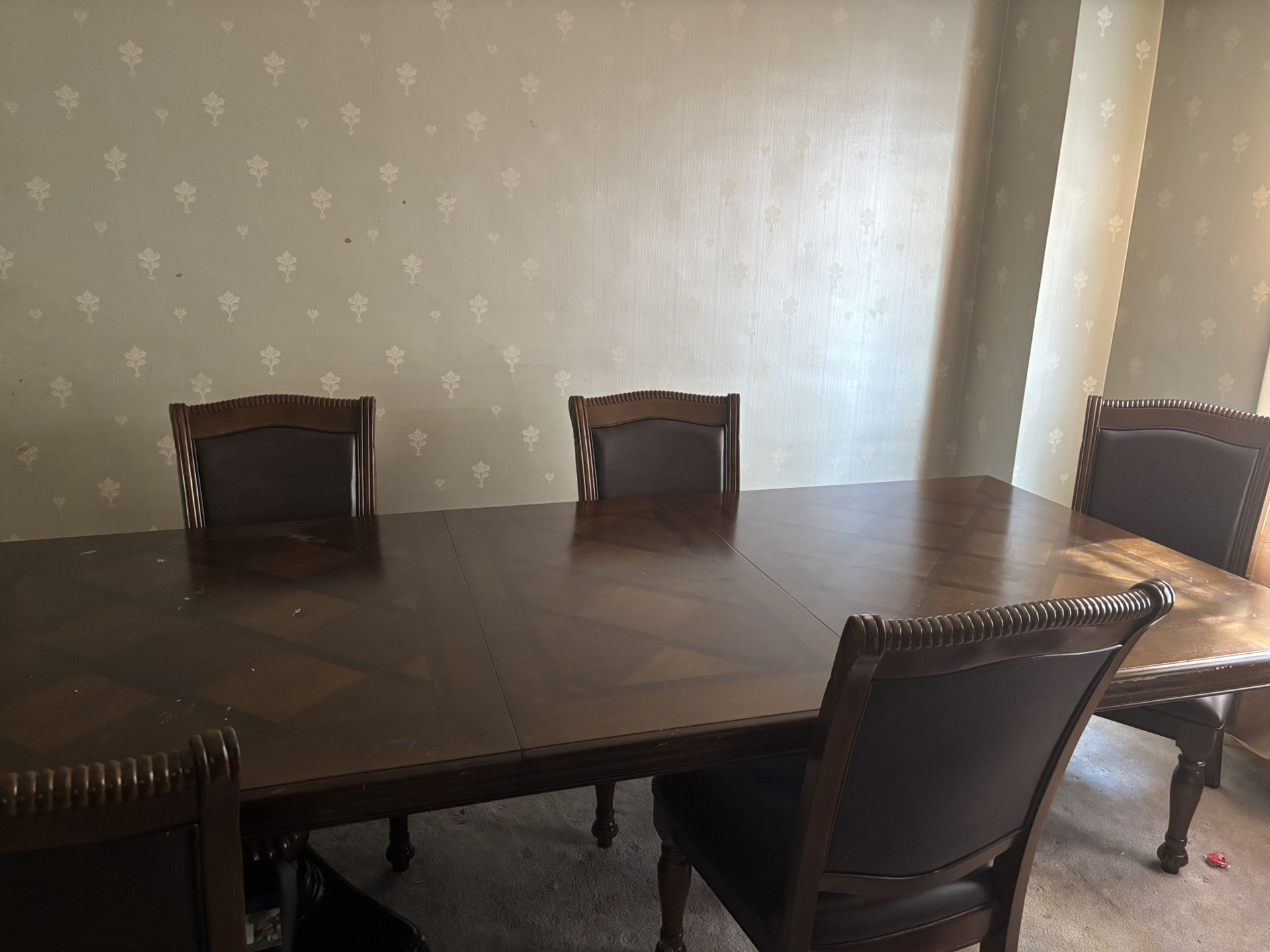 Wooden Family Table With 6 Chairs