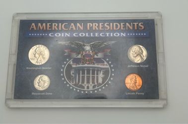 American Presidents Coin Collection (Washington, Jefferson, Roosevelt, Lincoln).