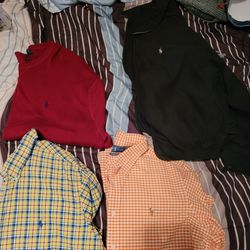 Men's XL Polo Shirts(2) Sweater(1) Jacket(1) Bonus Adidas Jacket