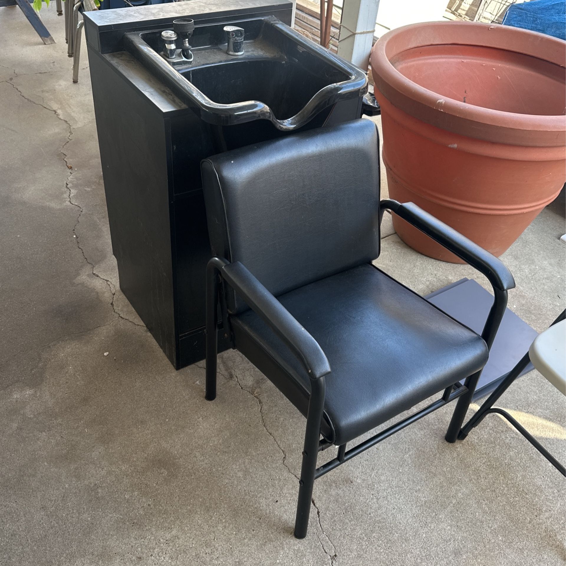 Hair Wash Bowl And Chair