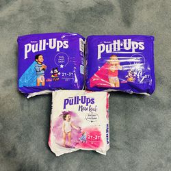 3 Packs Of Pull-ups Size 2T-3T (16-34 Lbs) $18 FIRM