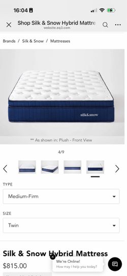 Silk & Snow Hybrid Mattress twin size
