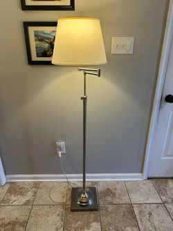 allen + roth Hillam 64" Swing-arm Floor Lamp - Brushed Nickel