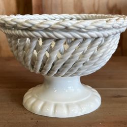 1950’s Spanish Faience Tazza Pedestal  Porcelain Bowl