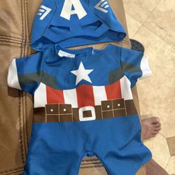 Build A Bear Captain America 17” Plush Marvel Stuffed Animal With Shield!