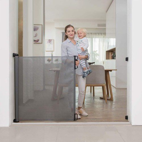 Easy Baby, Black Retractable Gate, Fits 13"-71", 39.3 Tall