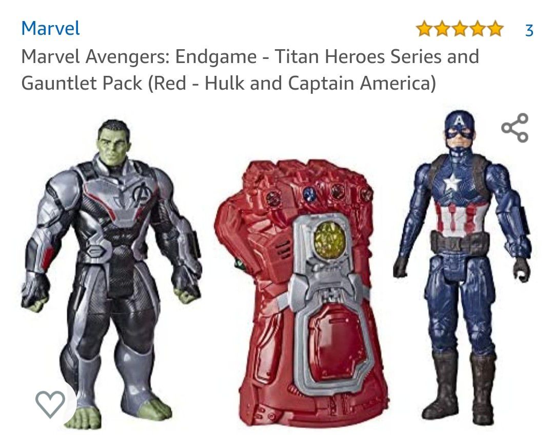 Marvel Avengers: Endgame - Titan Heroes Series and Gauntlet Pack (Red - Hulk and Captain America)
