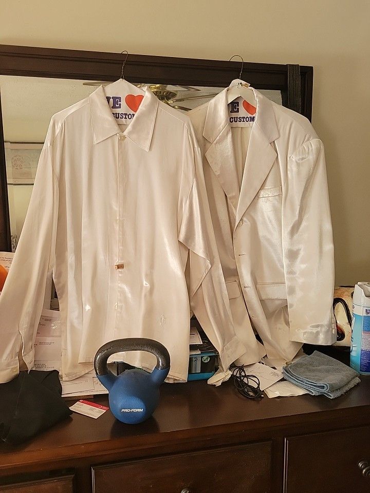 White Silk Suit Mrfium