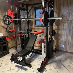 Smith Machine 200 | Adjustable Bench | 245lb Cast Iron Olympic Weights | 7ft Olympic Bar | Fitness | Gym Equipment | FREE DELIVERY/INSTALLATION 🚚 🛠️