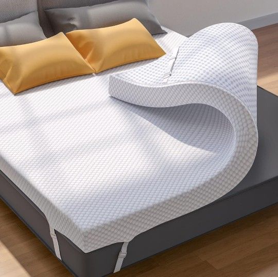 PERLECARE 3 Inch Gel Memory Foam Mattress Topper for Pressure Relief Premium Soft Cooling Sleep Non Slip Design with Removable & Washable Cover