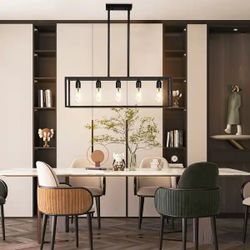 5-Light Industrial Ceiling Chandelier Light Kitchen Island Pendant - 31.5” W x 30.12” H
