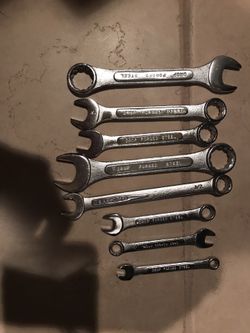 SAE Chrome Plated and Carbon Steel Wrench Set, 9 Pieces
