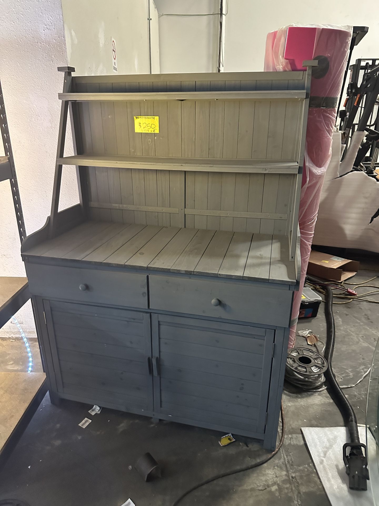 New 65” Garden Potting Bench TableFir Wood Workstation with Storage Shelf Drawer and Cabinet,