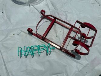Red Metal Decorative Sled
