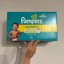 Size 2 Pampers Baby Diapers. 84 Ct