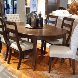 Adinton Reddish Brown Dining Room Set /Dining table and 