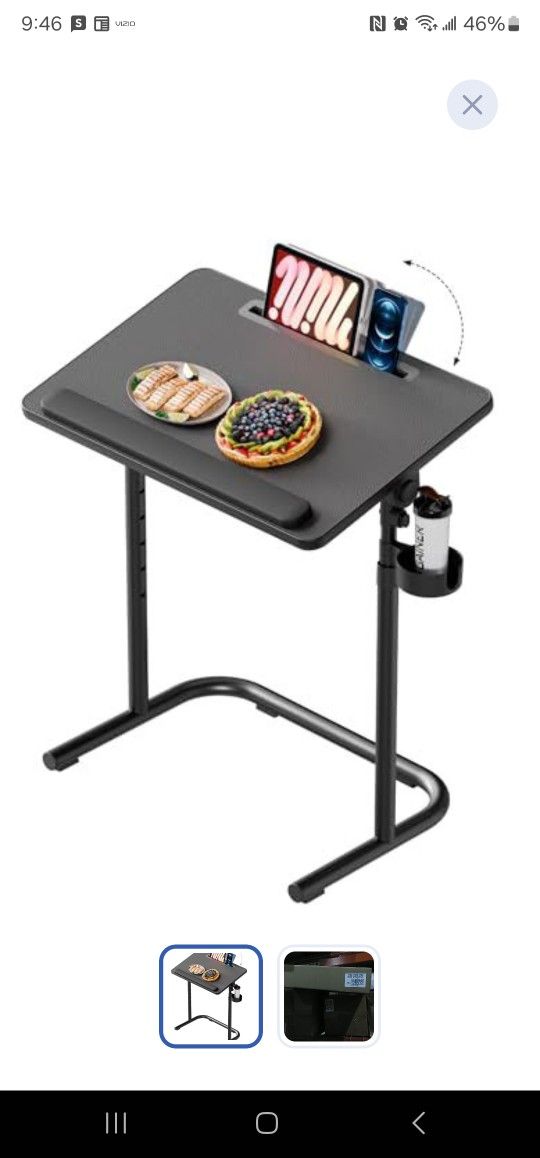 KVRG TV Tray Table,Extra Large with Wrist Rest,Snack Table with Height Adjustment & 90° Adjustable Tilt Angle,TV Dinner Table with Cup Holder for Sofa
