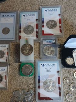 5 graded silver eagles