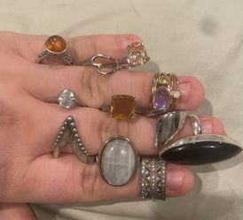 11 Sterling Silver Rings 925