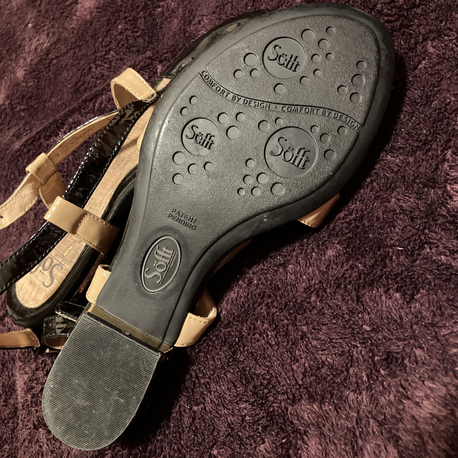 Söfft Women's Black and Brown Leather Flats/ Heel Size 7M