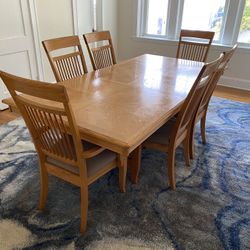 Solid Oak Dining Table With Chairs