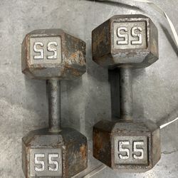 Gym. Weight For Sale. Two 55pounds Dumbbells 