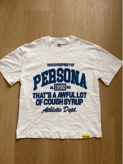 White persona x that’s a awful lot of cough syrup shirt collab size small and large