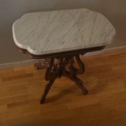 Antique Eastlake marble top side table