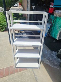 Foldable wooden white Bookshelf