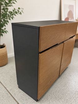 Modern Wood & Black Storage Cabinet / Sideboard – 47”