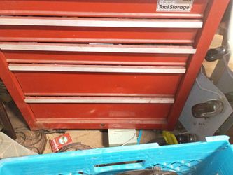 Red Metal Tool Storage Cabinet