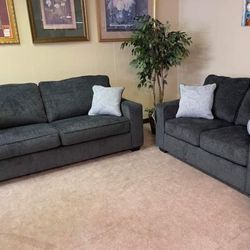 Altari Slate Living Room Set Sofa And Loveseat 