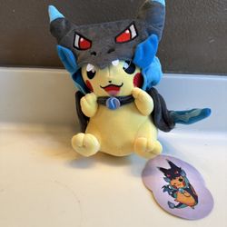 New Pikachu In Mega Charizard X Costume Pokemon Plush