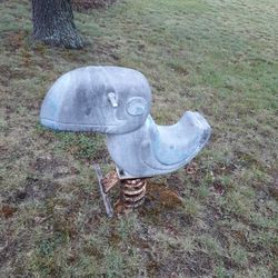 Vintage " SADDLE MATE" Cast Aluminum Ride On