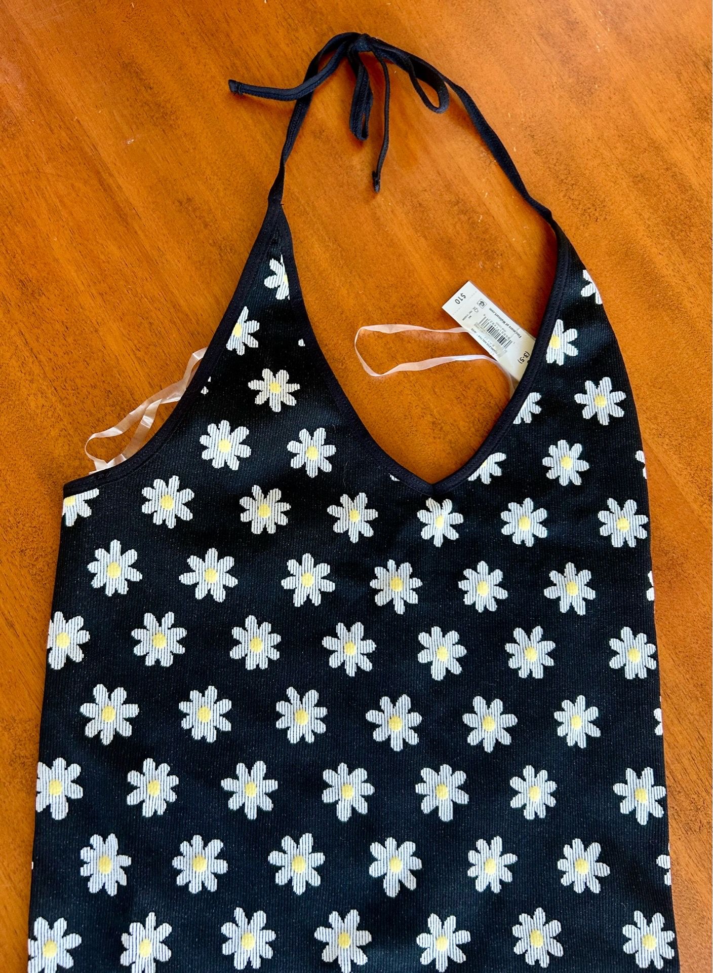 Daisy Print Halter Top Dress - NWT