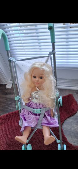 Little Girl's Baby Doll & Stroller Set