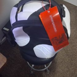 Sprayground  Sideways Shark White And Black All Leather Backpack