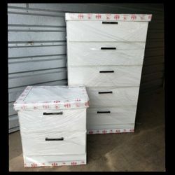 NEW 5 DRAWER CHEST WITH A NIGHT STAND 😊 Available in BLACK, WHITE, GREY or CHARCOAL color - ask for price