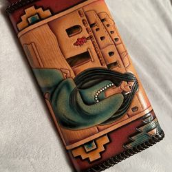 Gorgeous Handpainted🤷‍♀️ / Hand Tooled 🤷‍♀️Southwestern Design Wallet - Never Used