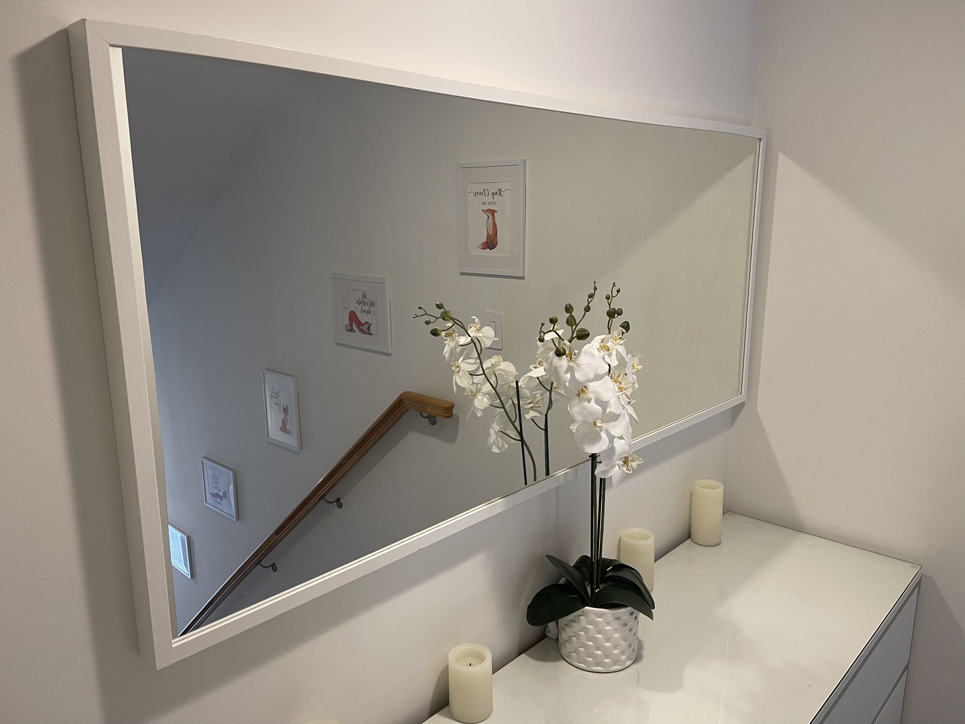 IKEA White Large Dresser Full Length Mirror NISSEDAL 25 5/8 x 59" Rectangular, Modern, Contemporary