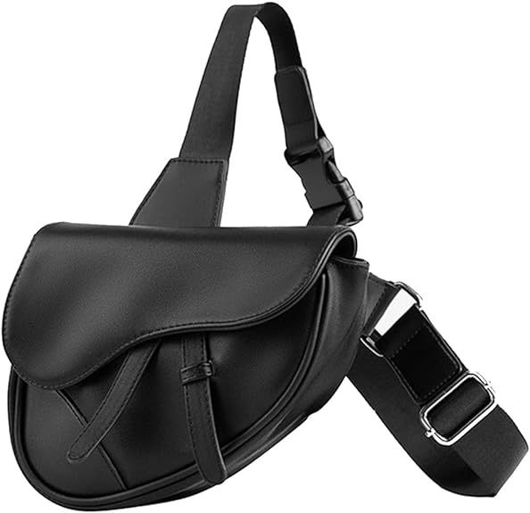 Sling Bag Fashion Saddle Bag Leather Crossbody Backpack Daypack for Men & Women