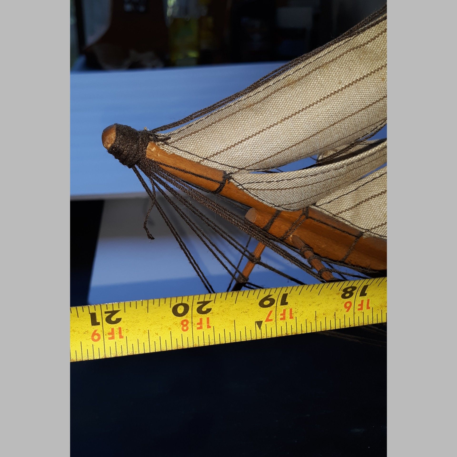 Tall Ship Model USS Valiant Wood Canvas Sails