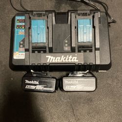 Makita Dual Quick Charger With Two 5.0Ah batteries