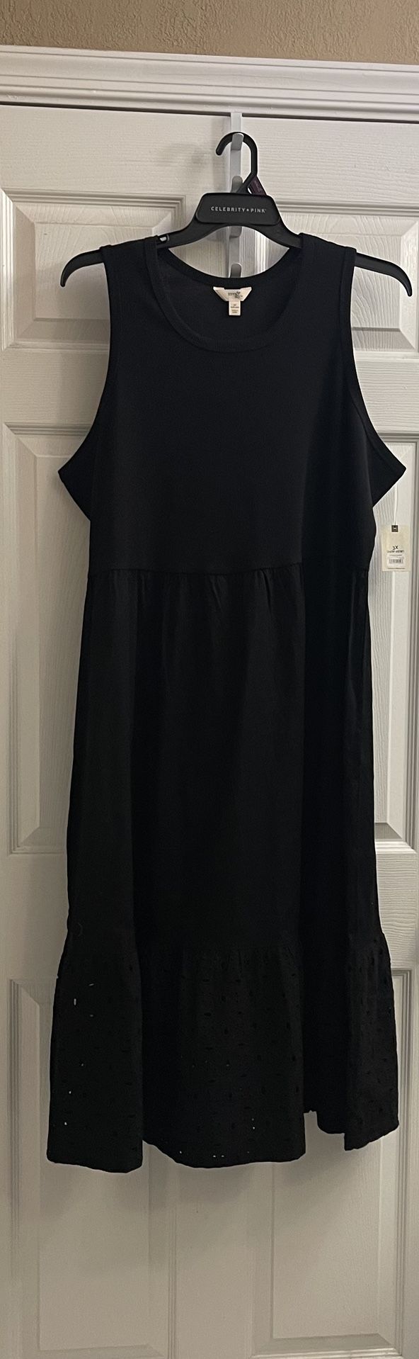 Brand New Tank Eyelet Dress In Black Size 3X