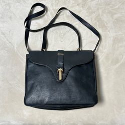 Balenciaga black pebbled leather carry/shoulder bag