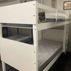White Twin Bunkbed 