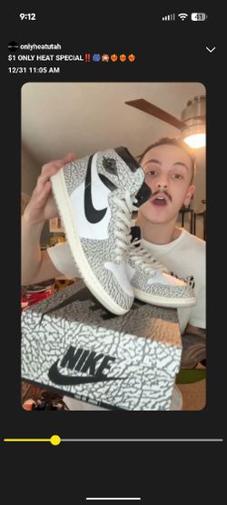 Jordan 1 High Retro OG White Cement Sz 10M