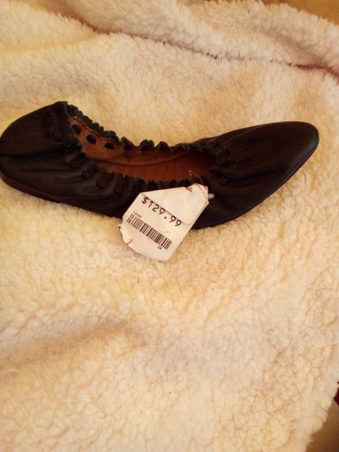 SeeByChloe Leather Ballet Black Flats